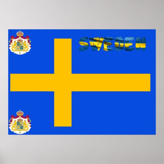 Zweedse vlag poster (Voorkant)