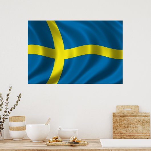 Zweedse vlag poster (Keuken)