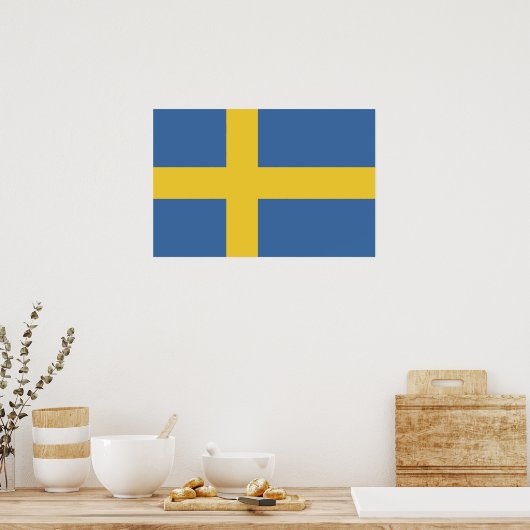 Zweedse vlag poster (Keuken)