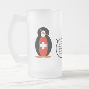Zweedse Vlag Pratende Mevrouw Pinguïn Persoonlijk  Matglas Bierpul
