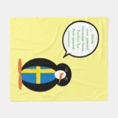 Zweedse vlag Pratende Ms. Penguin gepersonaliseerd Fleece Deken (Voorkant (Horizontaal))