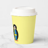 Zweedse vlag Pratende Ms. Penguin gepersonaliseerd Papieren Bekers (Links)