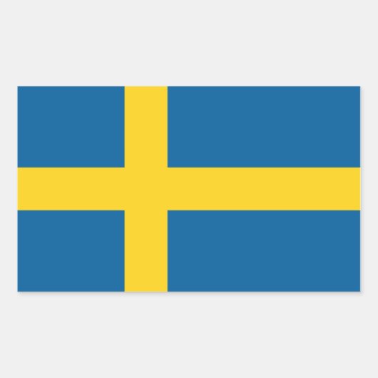 zweedse vlag rechthoekige sticker (Voorkant)