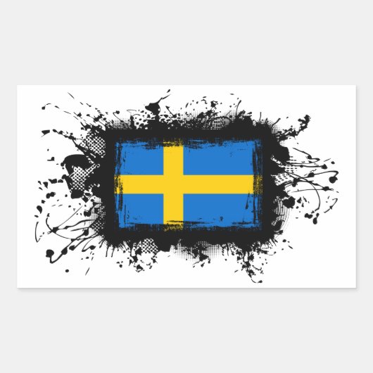 Zweedse vlag rechthoekige sticker (Voorkant)