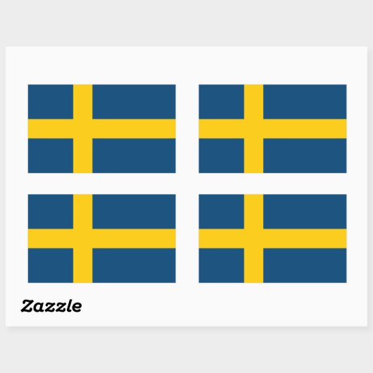 Zweedse vlag rechthoekige sticker (Vel)