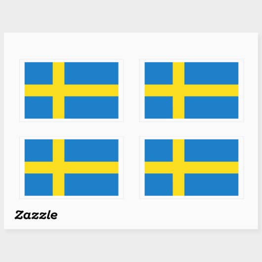 Zweedse vlag rechthoekige sticker (Vel)