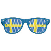 Zweedse vlag retro zonnebril (Voorkant)