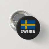 Zweedse vlag ronde button 3,2 cm (Voorkant /achterkant)