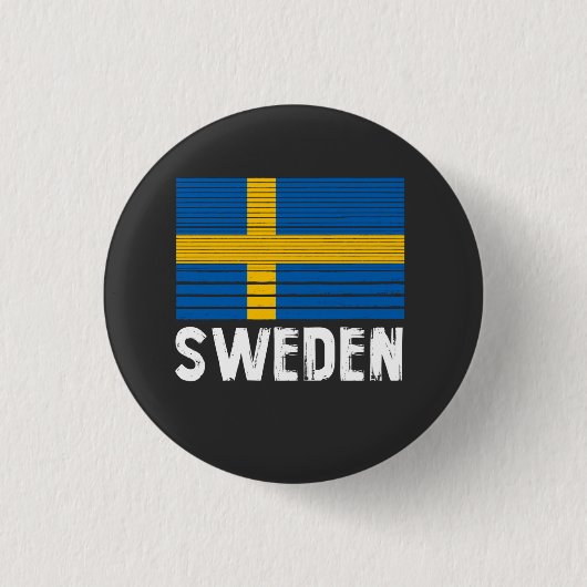 Zweedse vlag ronde button 3,2 cm (Voorkant)