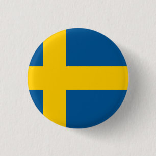Zweedse vlag ronde button 3,2 cm