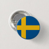 Zweedse vlag ronde button 3,2 cm (Voorkant /achterkant)