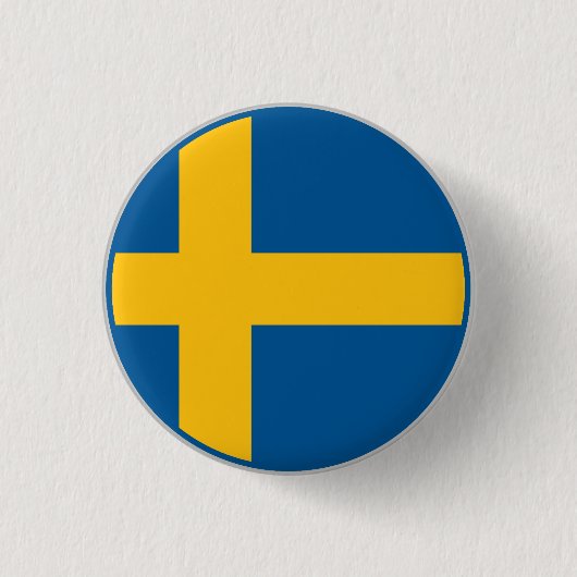 Zweedse vlag ronde button 3,2 cm (Voorkant)