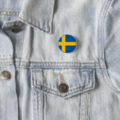 Zweedse vlag ronde button 3,2 cm (In situ)