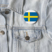 Zweedse vlag ronde button 5,7 cm (In situ)