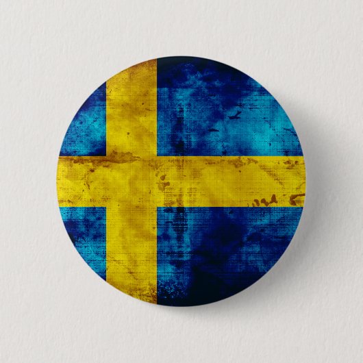 Zweedse vlag ronde button 5,7 cm (Voorkant)