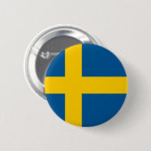 Zweedse vlag ronde button 5,7 cm (Voorkant /achterkant)