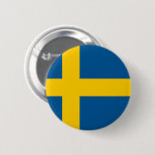 Zweedse vlag ronde button 5,7 cm (Voorkant /achterkant)