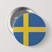 Zweedse vlag ronde button 7,6 cm (Voorkant /achterkant)