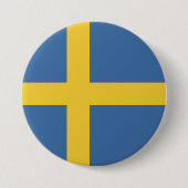 Zweedse vlag ronde button 7,6 cm (Voorkant)