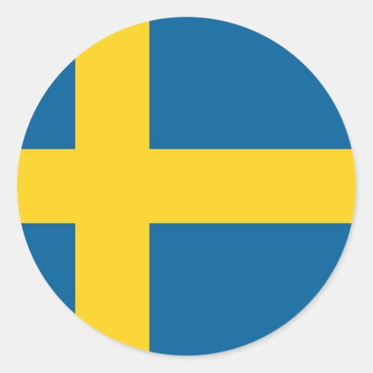 Zweedse vlag ronde sticker (Voorkant)