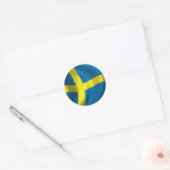 Zweedse vlag ronde sticker (Envelop)
