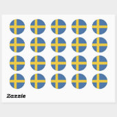 Zweedse vlag ronde sticker (Vel)