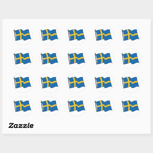 Zweedse vlag ronde sticker (Vel)