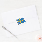 Zweedse vlag ronde sticker (Envelop)