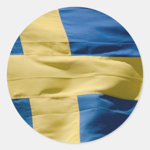 Zweedse vlag ronde sticker