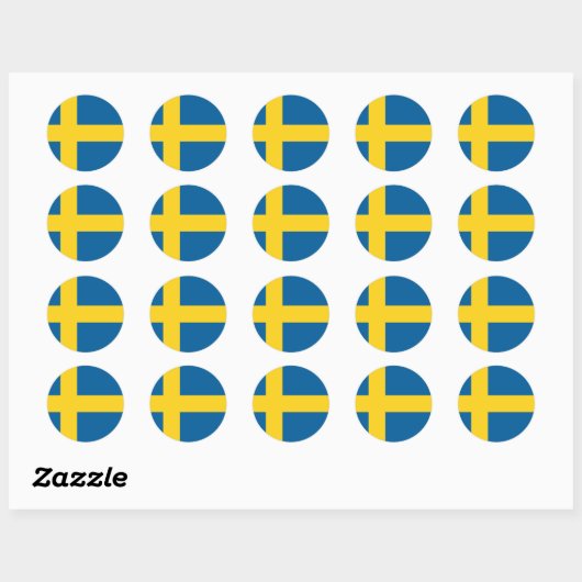 zweedse vlag ronde sticker (Vel)