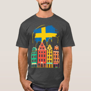 Zweedse vlag Scandinavia Stockholm Football T-shirt