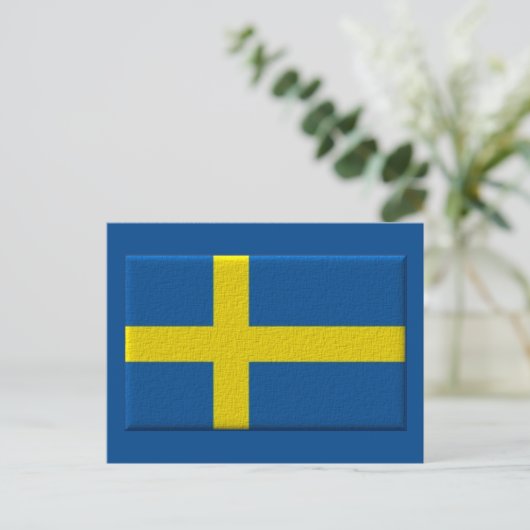 Zweedse vlag Scandinavisch Briefkaart (Staand voorkant)
