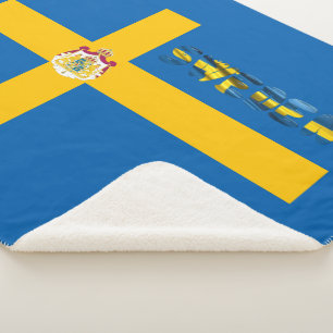 Zweedse vlag sherpa deken
