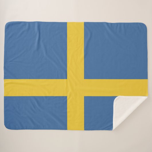 Zweedse vlag sherpa deken (Voorkant (horizontaal))