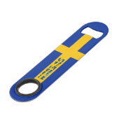 Zweedse vlag speed flessenopener (Voorkant Gekanteld)