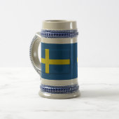 Zweedse vlag Stein Bierpul (Voorkant links)
