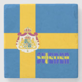 Zweedse vlag stenen onderzetter (Voorkant)