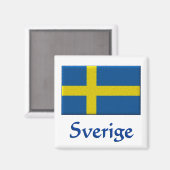 Zweedse vlag Sverige Magneet (Voorkant / Achterkant)