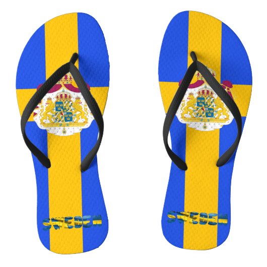 Zweedse vlag teenslippers (Voetbed)