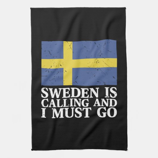 Zweedse vlag theedoek (Verticaal)