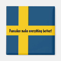 Zweedse vlag thema koelkast magneet - pannenkoeken