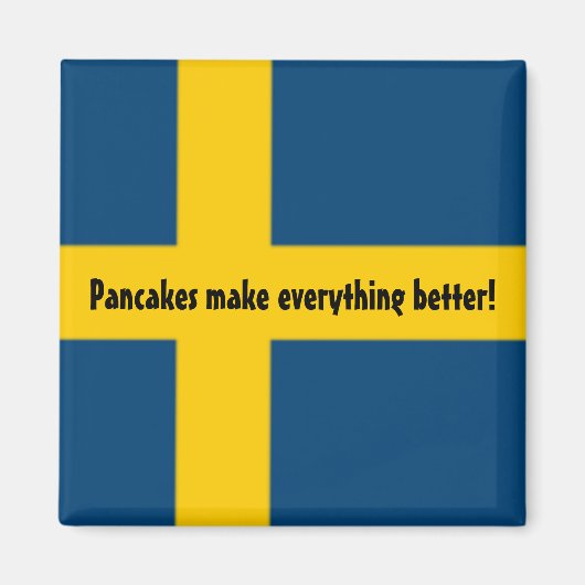 Zweedse vlag thema koelkast magneet - pannenkoeken (Voorkant)