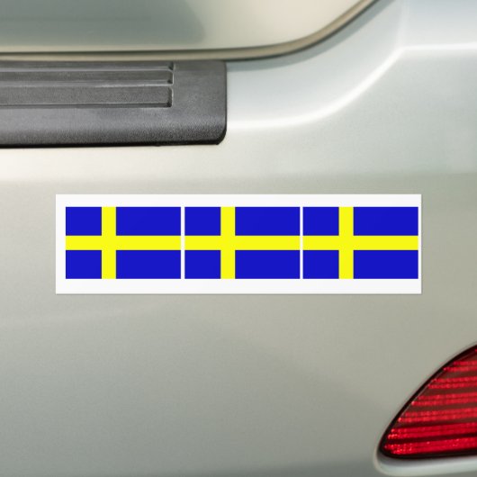 Zweedse vlag Trio Bumpersticker (Op auto)