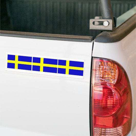 Zweedse vlag Trio Bumpersticker (Op Truck)