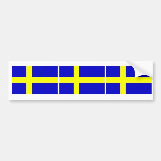 Zweedse vlag Trio Bumpersticker (Voorkant)