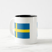 Zweedse vlag tweekleurige koffiemok (Voorkant links)