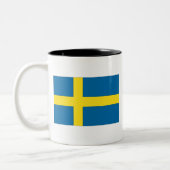 Zweedse vlag tweekleurige koffiemok (Links)