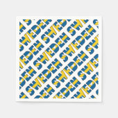 Zweedse vlag Typografie Patroon Hoorten Servet (Voorkant)