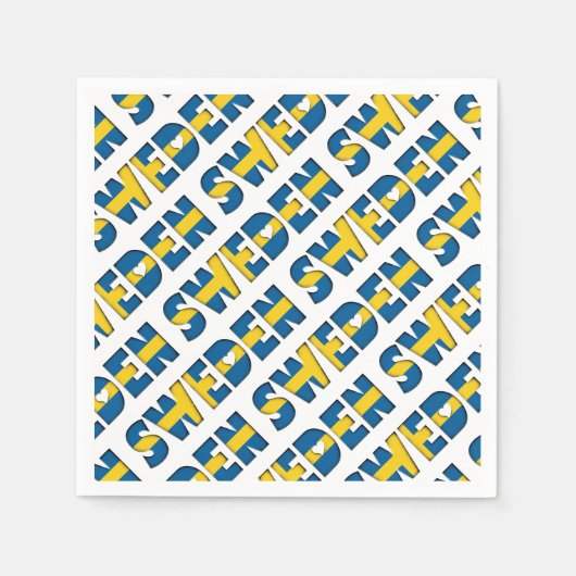 Zweedse vlag Typografie Patroon Hoorten Servet (Voorkant)