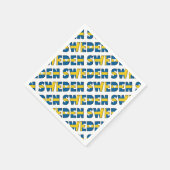 Zweedse vlag Typografie Patroon Hoorten Servet (Hoek)